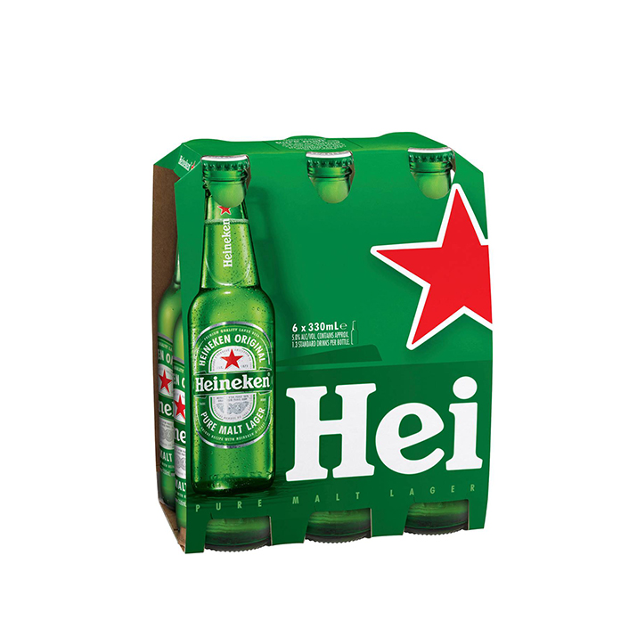 Heineken Lager 6 Pack Bottles product image