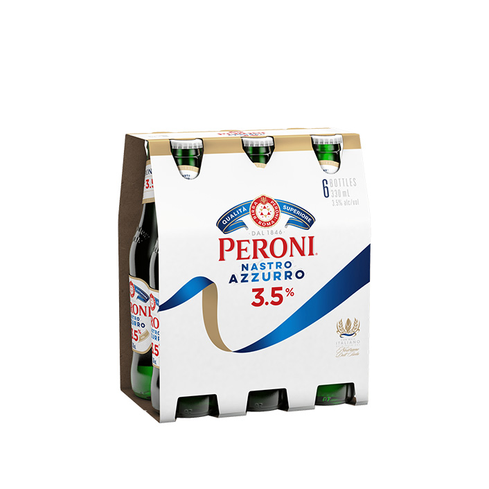 Peroni Nastro Azzurro 3.5% 6 Pack Bottles product image