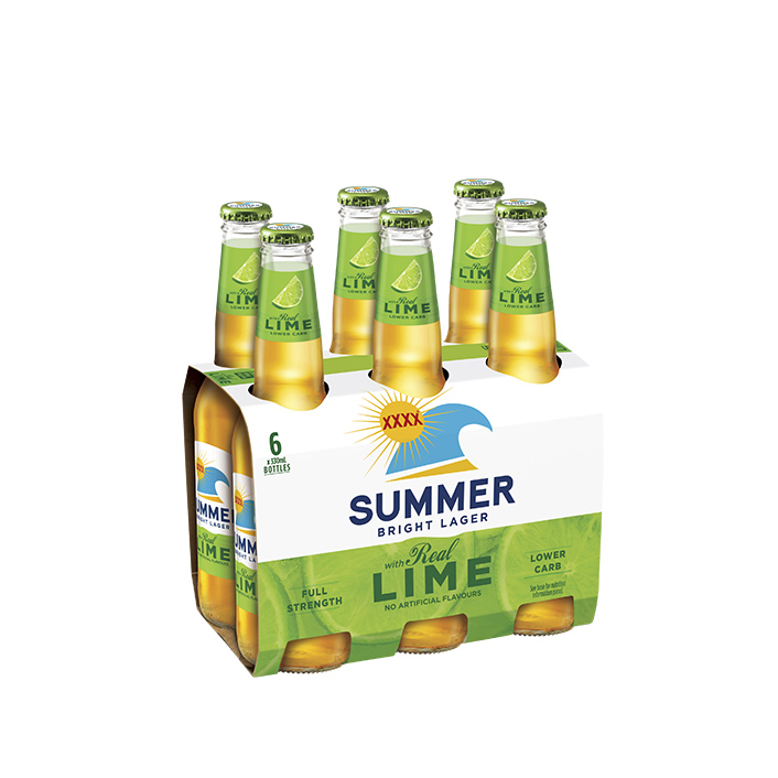XXXX Summer Bright Lime 6 Pack Bottles product image