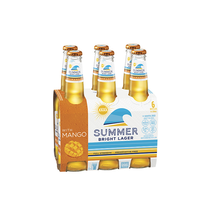 XXXX Summer Bright Mango 6 Pack Bottles product image