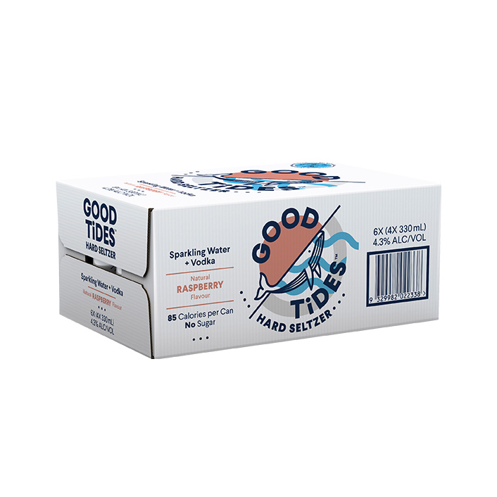 Good Tides Hard Seltzer Raspberry 24 Pack Cans product image