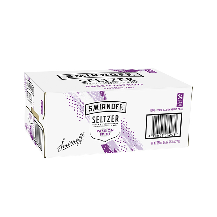 Smirnoff Seltzer Passionfruit 24 Pack Cans product image