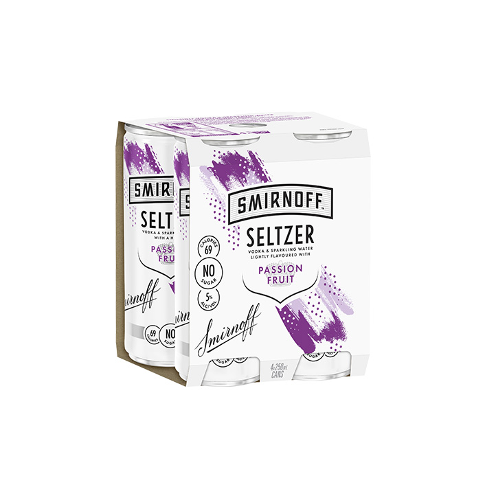 Smirnoff Seltzer Passionfruit 4 Pack Cans product image