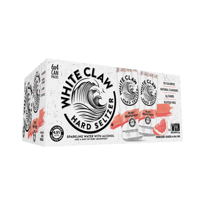 White Claw Hard Seltzer Ruby Grapefruit 24 Pack Cans product image
