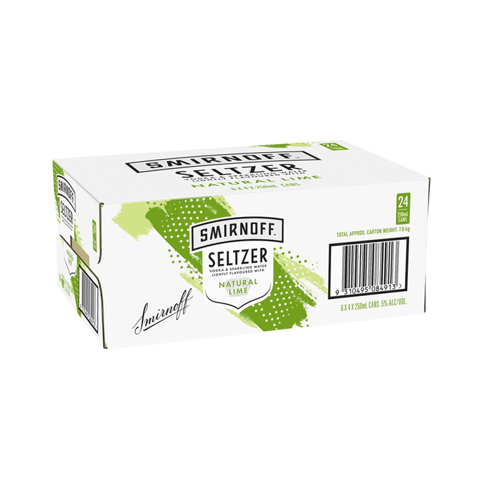 Smirnoff Seltzer Natural Lime 24 Pack Cans product image